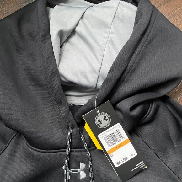 Under Armour Small Black Cold Gear Hooded Sweatshirt - NWT - Picture 5 of 6